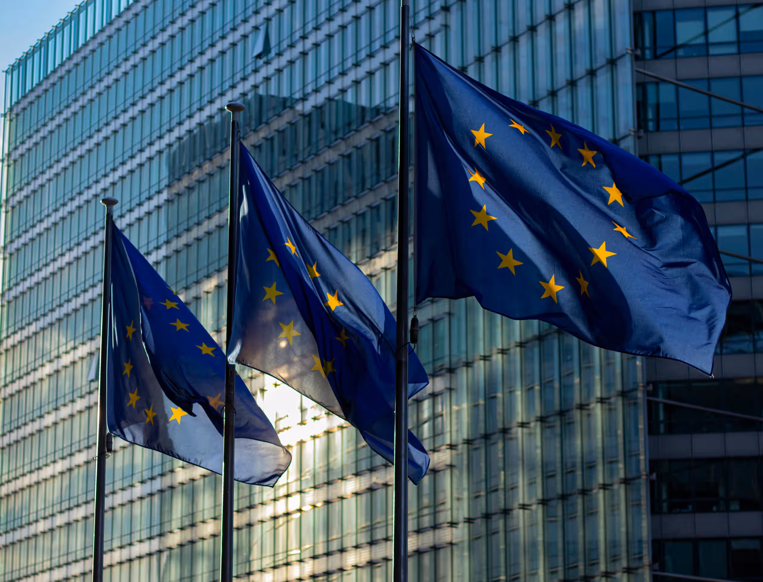 3 Europese vlaggen op een rij