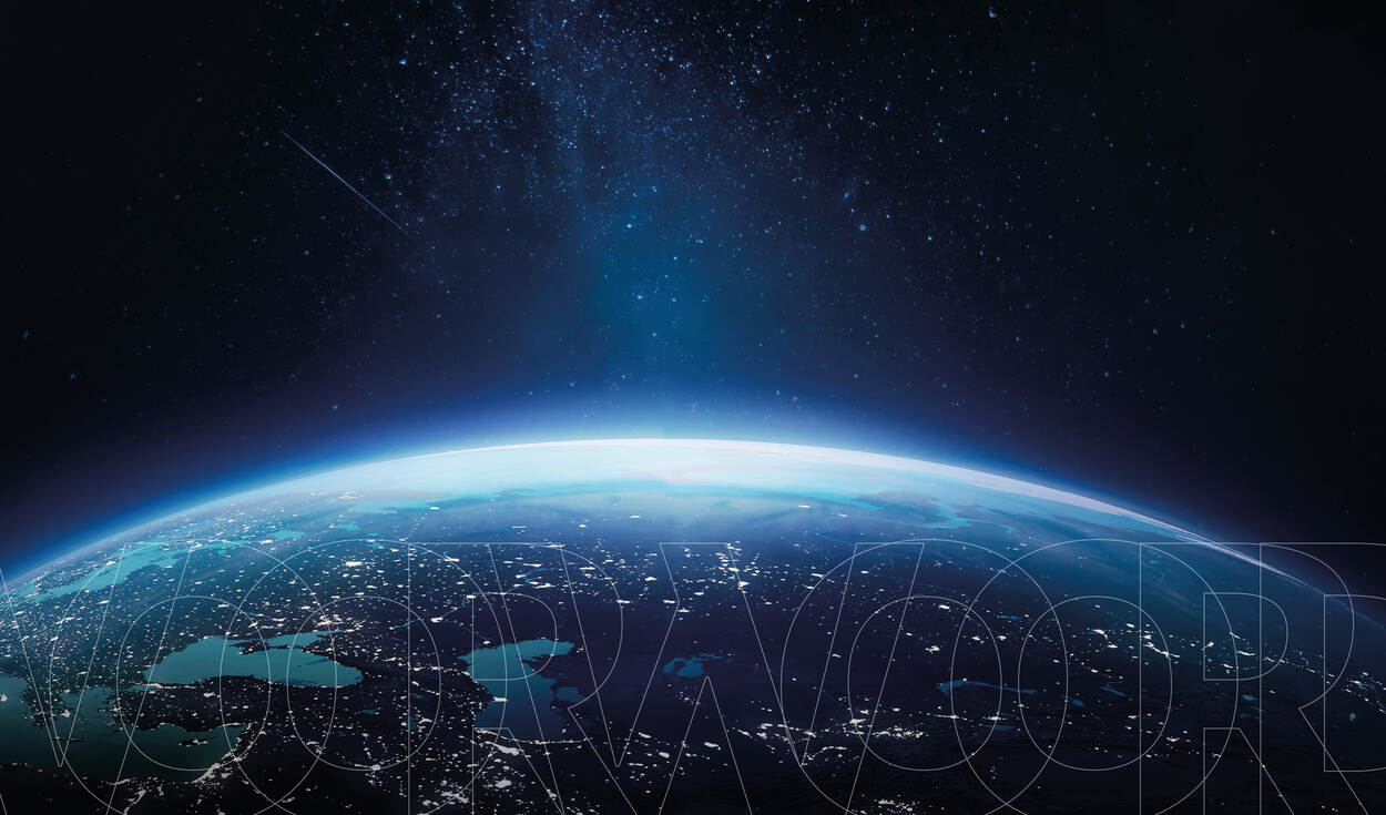 satelietfoto van de bovenkant van de planeet aarde