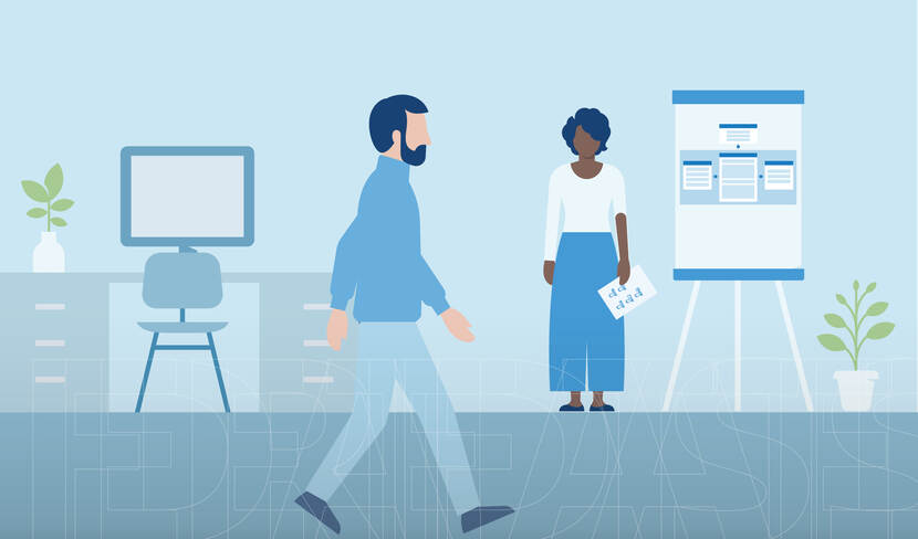 illustratie van stappend persoon
