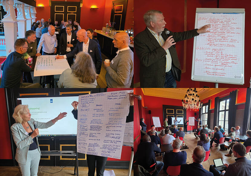 montage van 4 foto's kickoff bijeenkomst Netwerk van Afsprakenstelsels